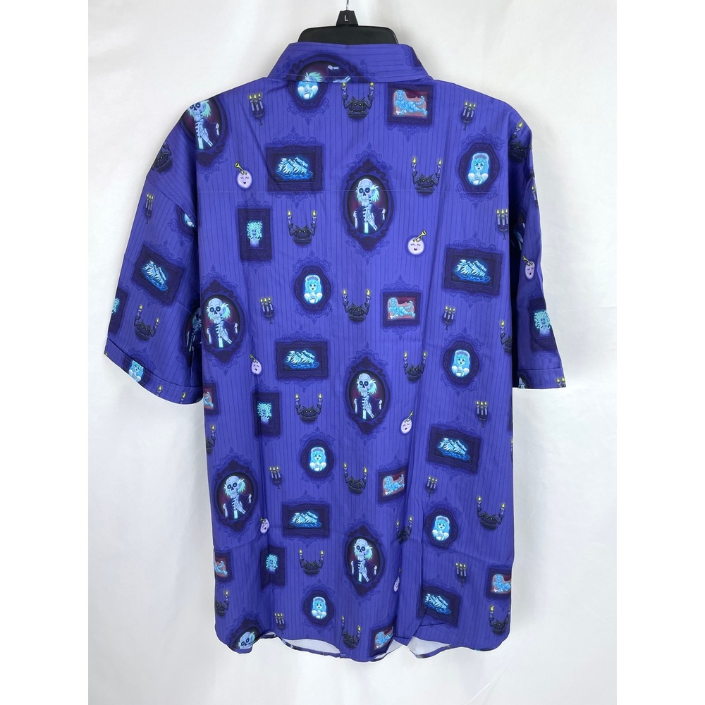RSVLTS Disney Shirt Men 2XL Haunted Mansion Purple Ghostly Gallery Short Sleeves - Picture 2 of 5
